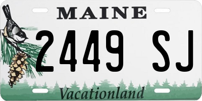 ME license plate 2449SJ