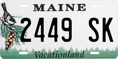 ME license plate 2449SK