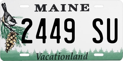 ME license plate 2449SU