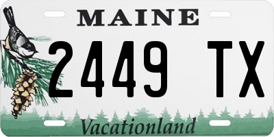 ME license plate 2449TX
