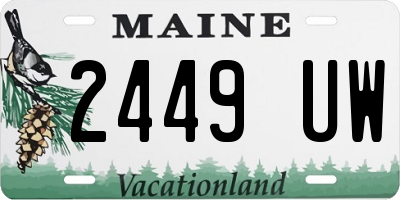 ME license plate 2449UW