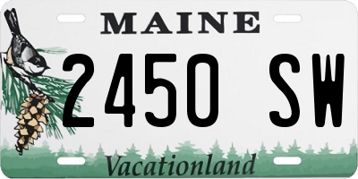 ME license plate 2450SW