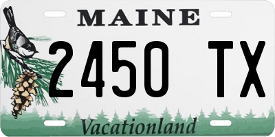 ME license plate 2450TX