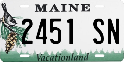 ME license plate 2451SN