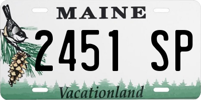 ME license plate 2451SP