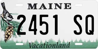 ME license plate 2451SQ