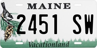 ME license plate 2451SW