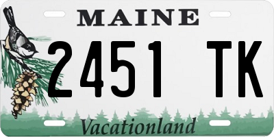 ME license plate 2451TK