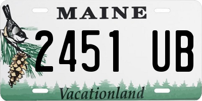 ME license plate 2451UB