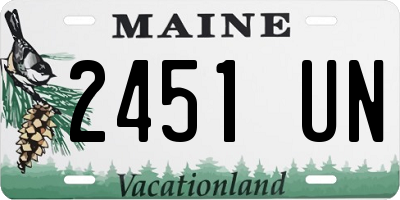 ME license plate 2451UN