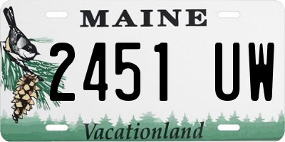 ME license plate 2451UW