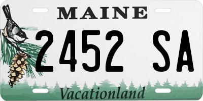 ME license plate 2452SA