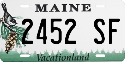 ME license plate 2452SF