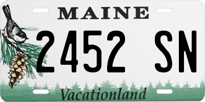 ME license plate 2452SN