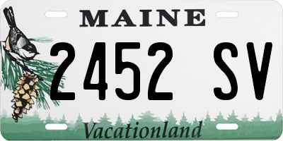 ME license plate 2452SV