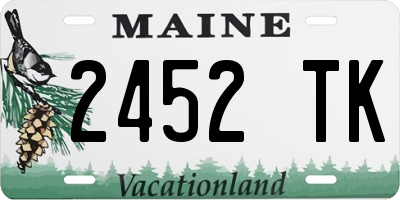 ME license plate 2452TK