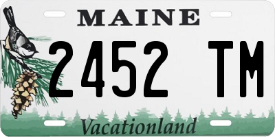 ME license plate 2452TM