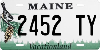 ME license plate 2452TY