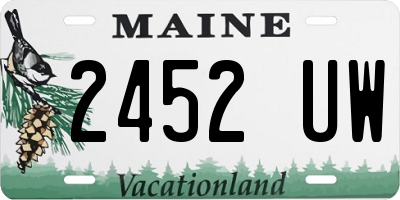 ME license plate 2452UW