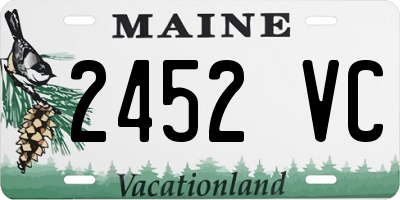 ME license plate 2452VC