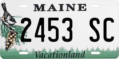 ME license plate 2453SC