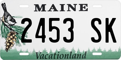 ME license plate 2453SK