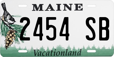 ME license plate 2454SB