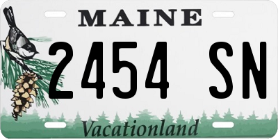 ME license plate 2454SN