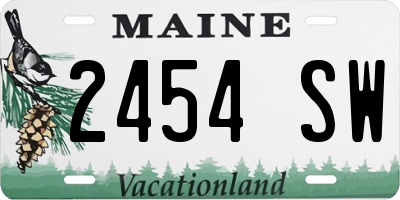 ME license plate 2454SW