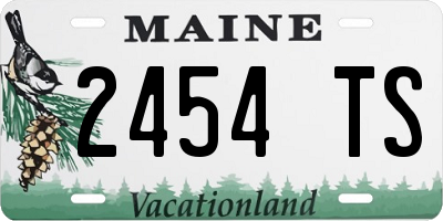 ME license plate 2454TS