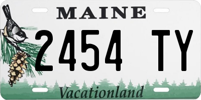 ME license plate 2454TY