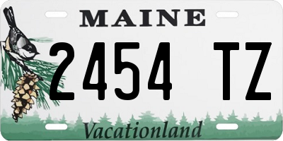 ME license plate 2454TZ
