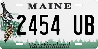 ME license plate 2454UB