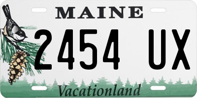 ME license plate 2454UX