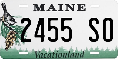 ME license plate 2455SO