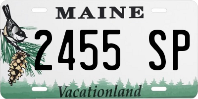 ME license plate 2455SP
