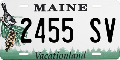 ME license plate 2455SV