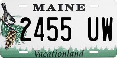 ME license plate 2455UW