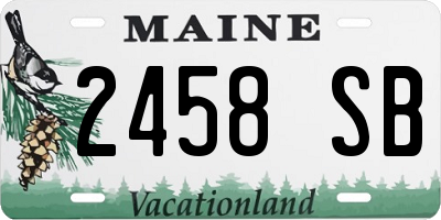 ME license plate 2458SB