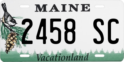 ME license plate 2458SC