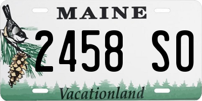ME license plate 2458SO