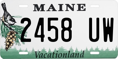 ME license plate 2458UW