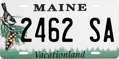 ME license plate 2462SA