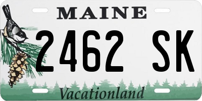 ME license plate 2462SK