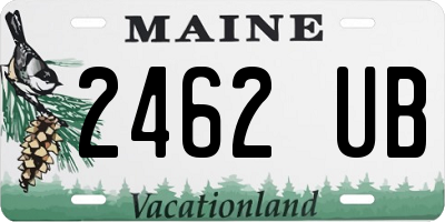 ME license plate 2462UB