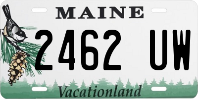 ME license plate 2462UW