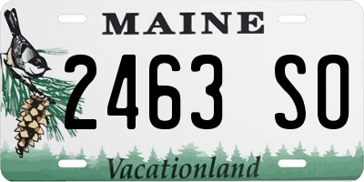 ME license plate 2463SO