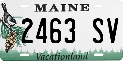 ME license plate 2463SV