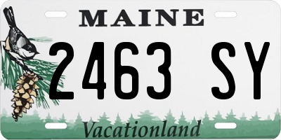 ME license plate 2463SY