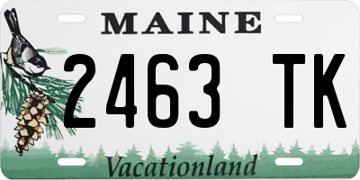 ME license plate 2463TK